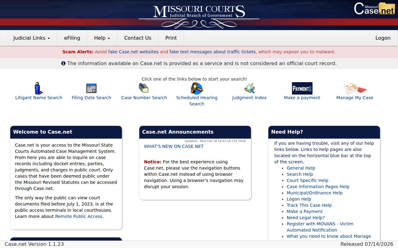 South Lineville court docket Missouri Case.net search route